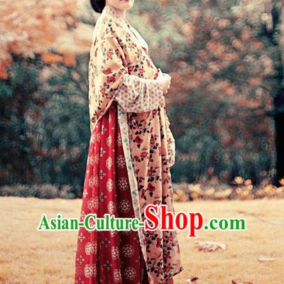 Ancient Chinese Tang Dynasty Clothing Complete Set for Women
