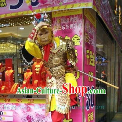 Ancient Chinese Sun Wukong Armor Clothing and Headdress Complete Set for Women