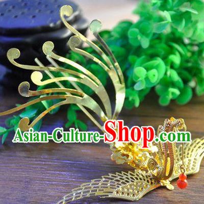Chinese Traditional Ancient Imperial Hair Sticks Hair Ornaments Chopsticks Gold Hair Pins Hairsticks Oriental Asian Head Jewellery Hair Clips Hair pIeces Hair Style
