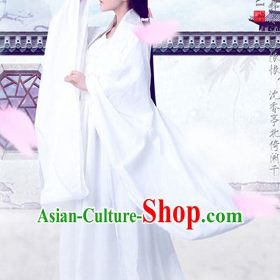 Ancient Chinese Pure White Fairy Women Clothing