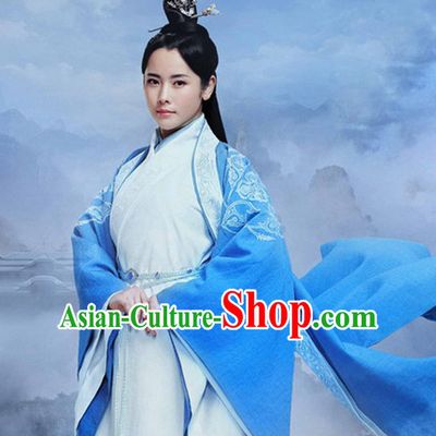 Ancient Chinese Fairy Clothing and Hair Jewelry Complete Set for Women