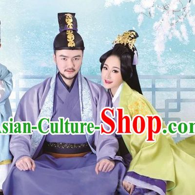 Ancient Chinese Husband and Wife Dresses 2 Complete Sets