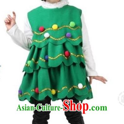 Chinese Christmas Tree Dance Dress for Children Girls