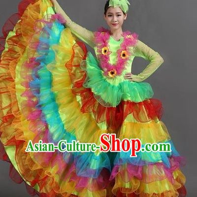 Chinese Ballroom Dance Dress for Women Girls