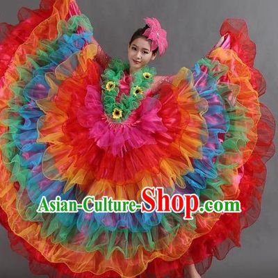 Chinese Ballroom Dance Dress for Women Girls