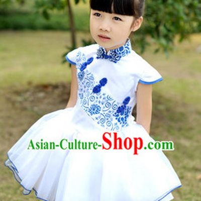 Traditional Chinese Classical Group Dance Dancing Costumes Complete Set for Girls