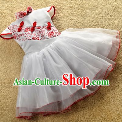 Red Traditional Chinese Classical Group Dance Dancing Costumes Complete Set for Girls