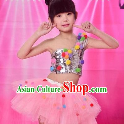 Chinese Cute Group Dance Dancing Costumes Complete Set for Girls