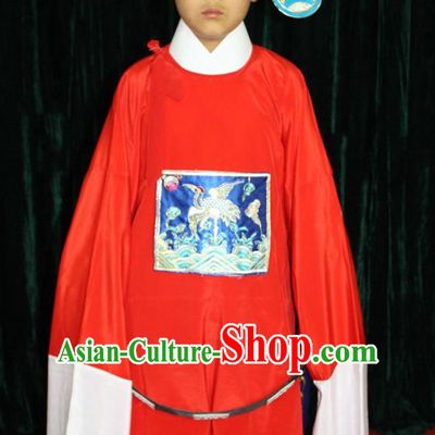 Chinese Opera Official Costume and Hat Complete Set for Children Boys