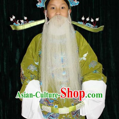 Chinese Opera Dragon Embroidery Costumes and Hat Complete Set for Children Boys