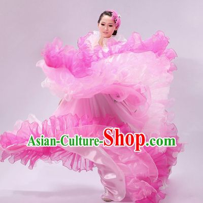 Chinese Stage Spainish Dance Costume and Headdress for Women