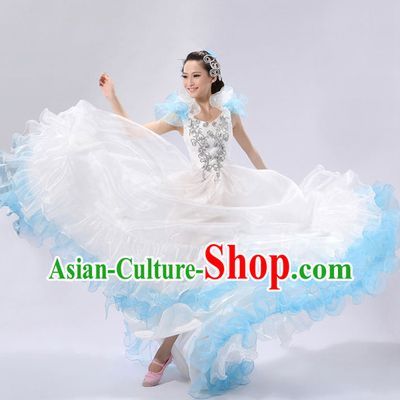 Chinese Stage Spainish Dance Costume and Headdress for Women