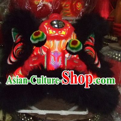 Supreme Chinese 100_ Natural Long Wool Fut San Lion Dancing Costumes Complete Set