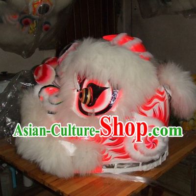 Top Chinese 100_ Natural Long Wool Fut San Lion Dancing Costumes Complete Set