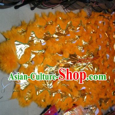 Chinese Traditional 100_ Natural Long Wool Lion Dance Tail Pants Claws Set