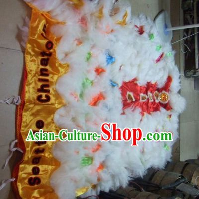 Chinese Traditional 100_ Natural Long Wool Lion Dancing Tail Pants Claws Set
