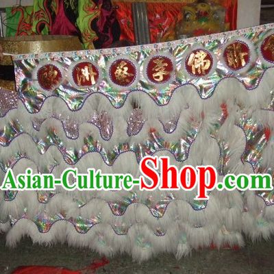 Chinese Traditional 100_ Natural Long Wool Lion Dancing Body Costume Pants Claws Set