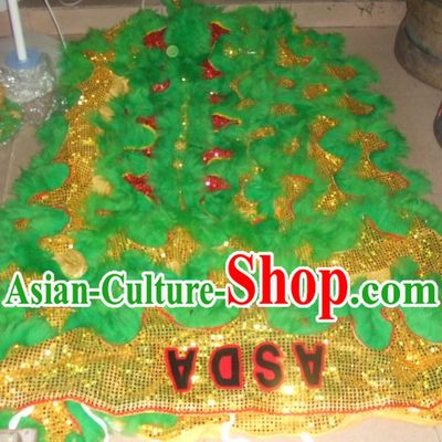 Chinese Traditional 100_ Natural Long Wool Lion Dance Body Costumes Pants Claws Set