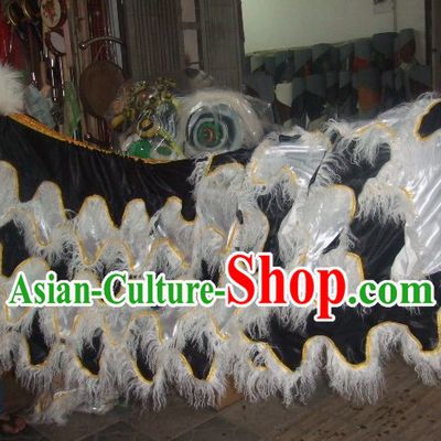 Chinese Traditional 100_ Natural Long Wool Lion Dance Body Costumes Pants Claws Set