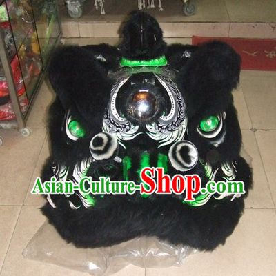 Top Ancient Chinese Zhang Fei Natural Wool Traditional Futsan Style Lion Dance Costumes Complete Set