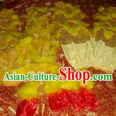 Yellow Top Asian Chinese Lion Dance Troupe Performance Suppliers Pants and Claws