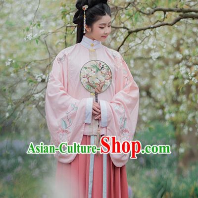 Ancient Chinese Ming Dynasty Clothing Garment and Hair Accessories Complete Set for Women