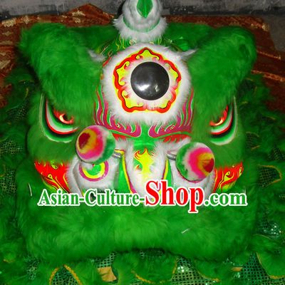 Green Top Asian Chinese Lion Dance Troupe Performance Suppliers Pants Equipments Art Instruments Lion Tail Costumes Complete Set for Men