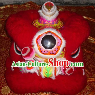 Red Wool Top Asian Chinese Lion Dance Troupe Performance Suppliers Pants Equipments Art Instruments Lion Tail Costumes Complete Set for Men