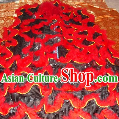 Black Wool Top Asian Chinese Lion Dance Troupe Performance Suppliers Pants Equipments Art Instruments Lion Tail Costumes