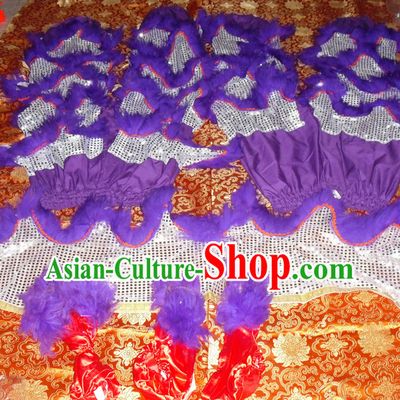 Purple Top Asian Chinese Lion Dance Troupe Performance Suppliers Pants and Claws