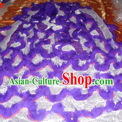 Purple Top Asian Chinese Lion Dance Troupe Performance Suppliers Pants Equipments Art Instruments Lion Tail Costume
