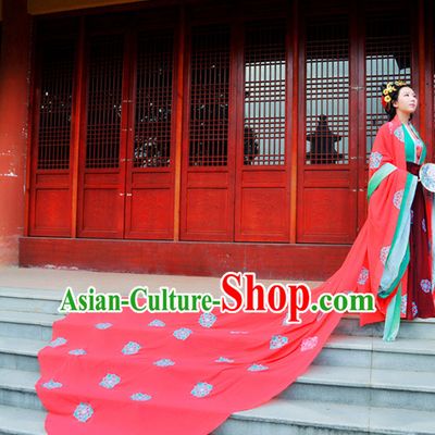Ancient Chinese Clothing Dress Garment and Hair Accessories Complete Set for Women