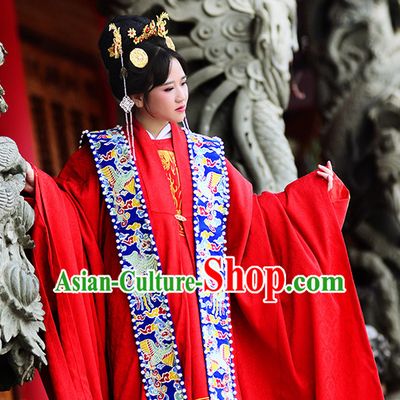 Ancient Chinese Clothing Dress Garment and Hair Accessories Complete Set for Women
