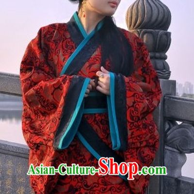 Ancient Chinese Clothing Dress Garment and Hair Accessories Complete Set for Women