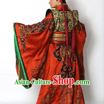 Ancient Chinese Emperor Imperial Palace Garments and Crown Complete Set for Men
