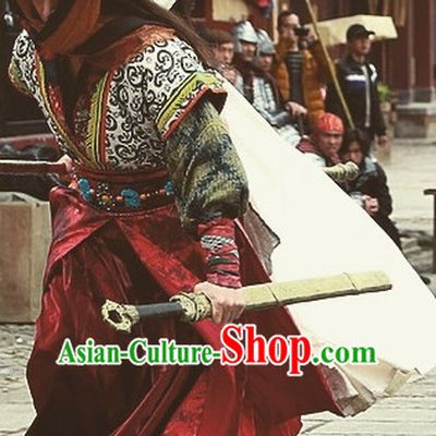 Ancient Chinese Mysterious Knight Costumes Garments Complete Set for Men