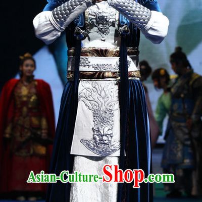 Ancient Chinese Superhero Zhao Zilong Costume Garments Complete Set for Men