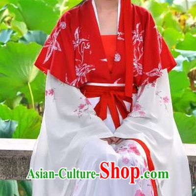 Ancient Chinese Clothing Dress Garment and Hair Accessories Complete Set for Women