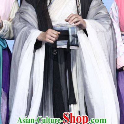 Ancient Chinese Wise Men Male Hanfu Clothing Garments and Hat Complete Set