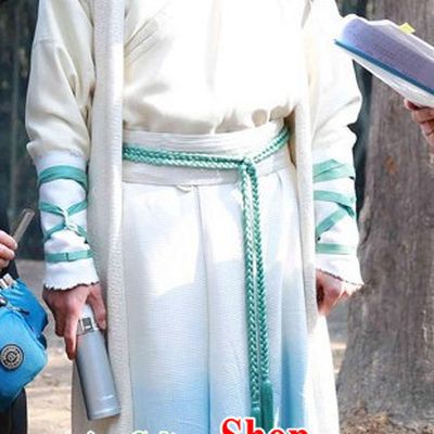 Ancient Chinese Young Men Male Hanfu Clothes Garments and Hat Complete Set