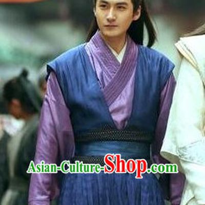 Ancient Chinese Young Men Male Hanfu Dresses Garment Complete Set
