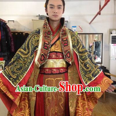 Ancient Chinese Prince Imperial Palace Garment and Helmet Complete Set