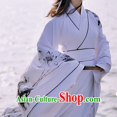 Ancient Chinese Clothing Dress Garment and Hair Accessories Complete Set for Women
