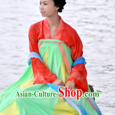 Ancient Chinese Clothing Dress Garment and Hair Accessories Complete Set for Women