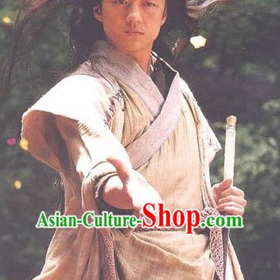 Ancient Chinese Xiao Ao Jiang Hu TV Drama Ling Hucheng Superhero Costumes Complete Set for Men