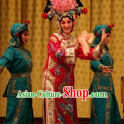 Chinese Beijing Opera Empress Costume and Hair Accessories Complete Set for Women