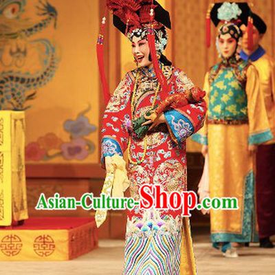 Chinese Beijing Opera Empress Costume and Hair Accessories Complete Set for Women