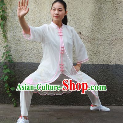 Long Chinese Traditional Mandarin Martial Arts Tai Chi Kung Fu Gong Fu Competition Championship Three Pieces Suits Uniforms for Men Women Children