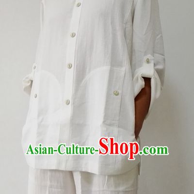 Chinese Traditional Mandarin Martial Arts Tai Chi Kung Fu Gong Fu Competition Championship Flax Suits Uniforms for Men Women Children