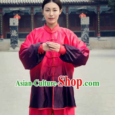 Chinese Traditional Color Changing Mandarin Martial Arts Tai Chi Kung Fu Gong Fu Competition Championship Suits Uniforms for Women Children